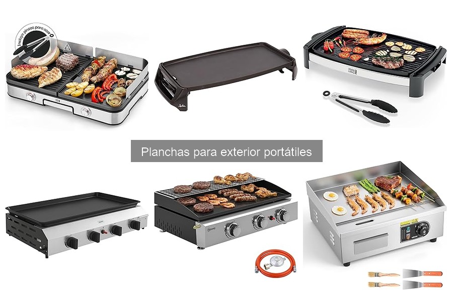 Deliciosas comidas al aire libre con planchas portátiles