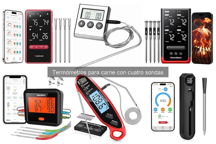 Errores comunes con termómetros de carne de cuatro sondas