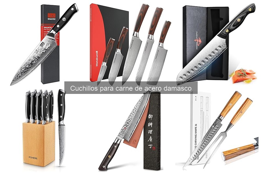 Mejores cuchillos de carne de acero damasco para principiantes