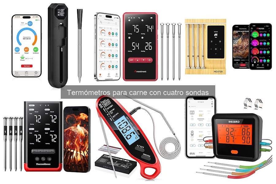 Opiniones sobre termómetros de carne con cuatro sondas