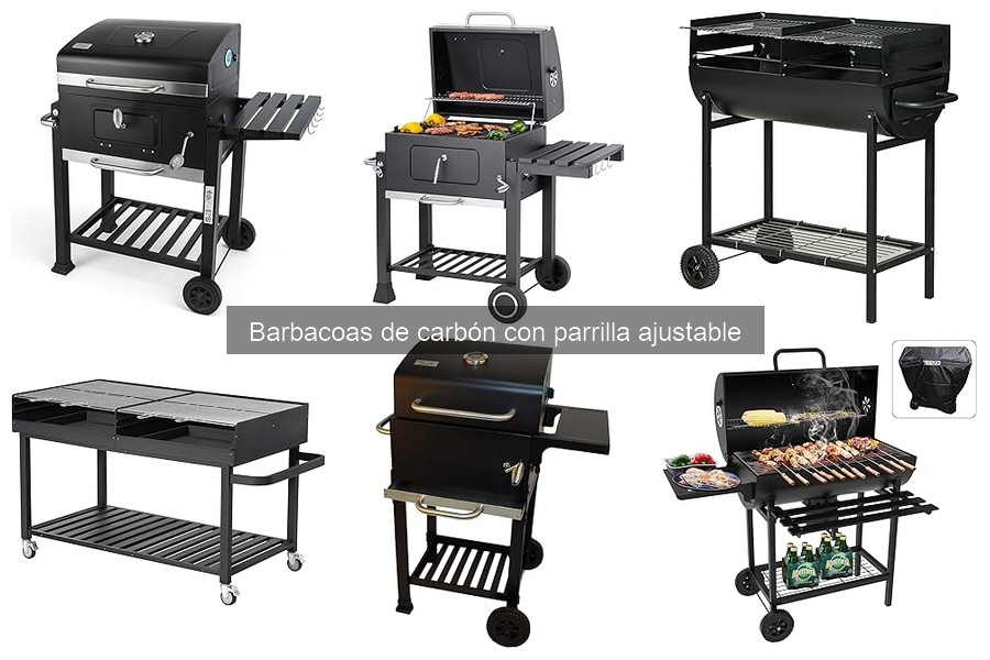 ¿Qué es una barbacoa de carbón con parrilla ajustable?
