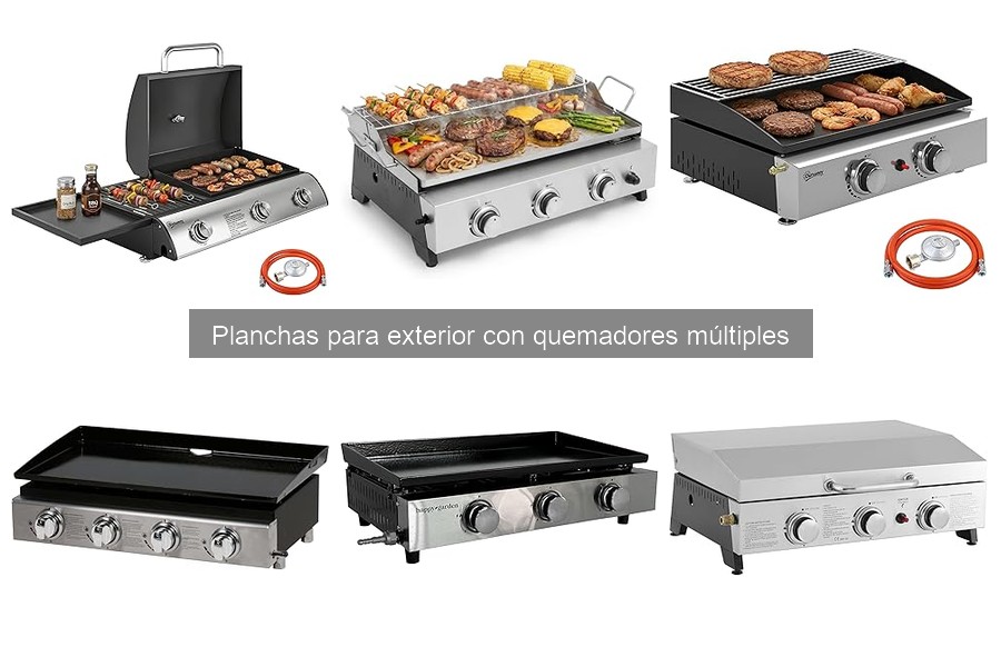 ¿Qué son las planchas para exterior con quemadores múltiples?
