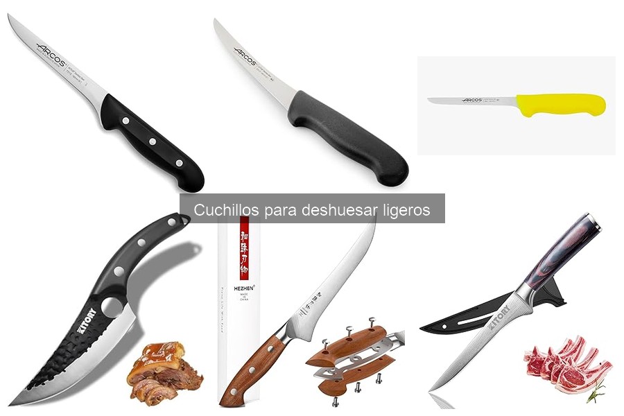 Tipos de cuchillos para deshuesar ligeros: usos y ventajas